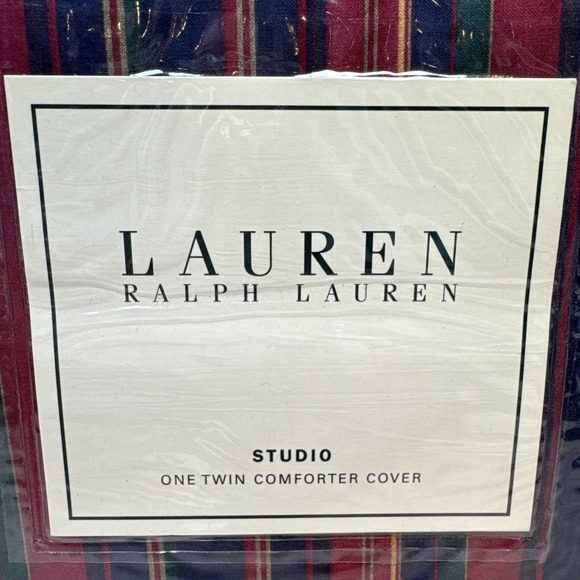 RARE Lauren Ralph Lauren Studio Stripes TWIN Comforter Duvet Cover NIP MSRP $175 - Picture 2 of 14